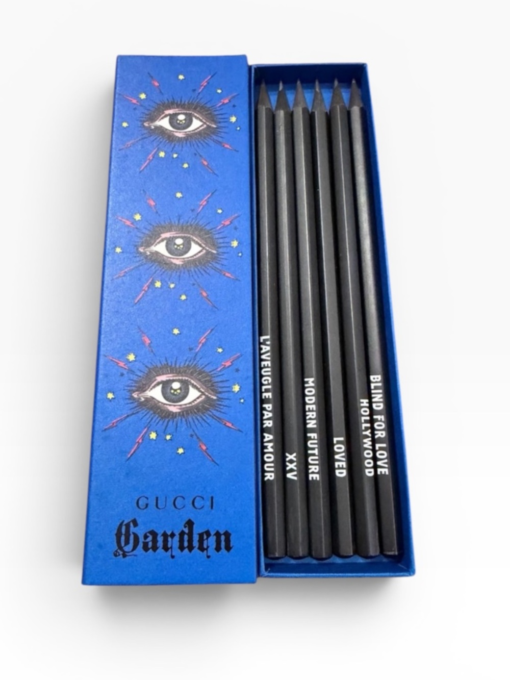 Gucci Garden Boutique Pencil Set of 6 Pencils - New In Box Blue